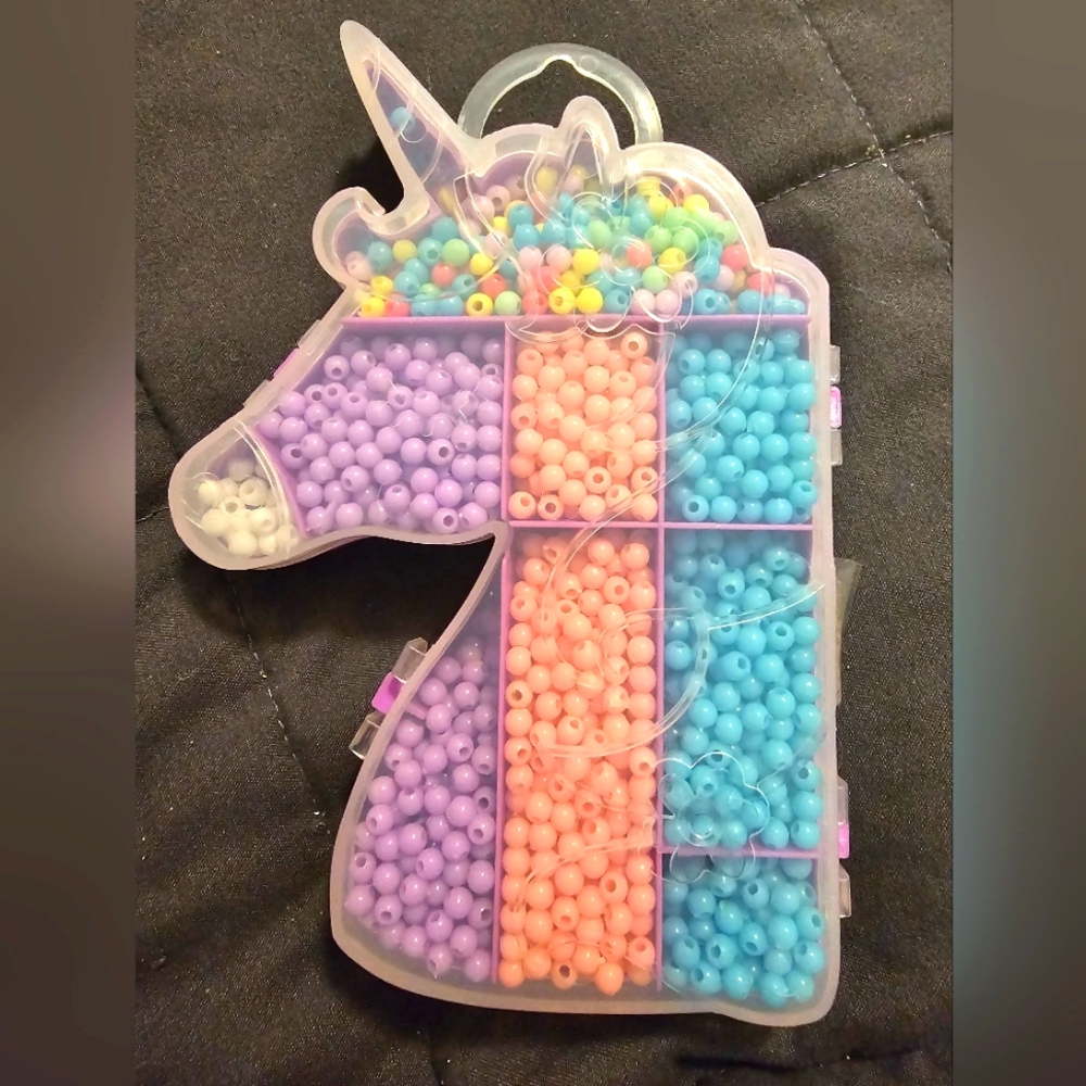 Unicorn case with multi color beads for crafting